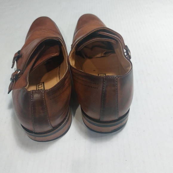 Miralto Double Monk Strap Dress Shoes, Men\'s Leather Cognac Size 12 main image 5